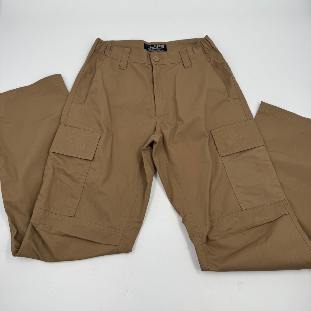 LAPG Men's Khaki Cargo Pants BTP9001 Size 28x32 Button Tactical‎ Workwear